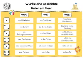 Vorschau - Arbeitsblätter - Würfelgeschichten - 5 sommerliche Schreibabenteuer - Seite 1