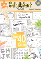 Vorschau - Arbeitsblätter - Miniheft Schulstart Einschulung Vorschule Vorläuferfertigkeiten - Deckblatt