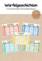 Vorschau - Arbeitsblätter - Würfelgeschichten - 5 sommerliche Schreibabenteuer - Deckblatt