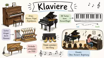 Vorschau - Arbeitsblätter - Lernposter + Arbeitsblätter zum Thema "Klavier" + Lösung & Fragen & MP3 + Mindmap + Infografiken - Seite 2