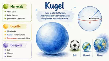 Vorschau - Arbeitsblätter - Arbeitsblätter zum Thema "Kugel" + Lösung & MP3 + Infografik - Seite 3