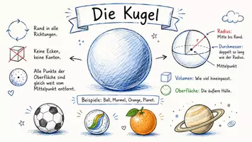 Vorschau - Arbeitsblätter - Arbeitsblätter zum Thema "Kugel" + Lösung & MP3 + Infografik - Seite 1
