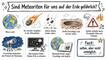 Vorschau - Arbeitsblätter - Lernposter + Arbeitsblätter zum Thema "Sind Meteoriten für uns auf der Erde gefährlich?" + Lösung & MP3 + Mindmap + Infografik - Seite 2