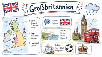 Vorschau - Arbeitsblätter - Arbeitsblatt "Großbritannien" + Onlineübung & MP3 + Mindmap + Infografik - Seite 1