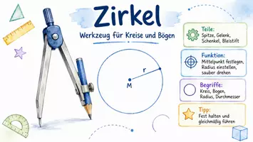 Vorschau - Arbeitsblätter - Arbeitsblatt "Zirkel" + Onlineübung & MP3 + Infografik - Seite 1
