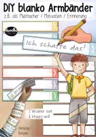 Vorschau - Mal- und Bastelvorlagen - Blanko DIY Armbänder für Prüfungen / Motivation / Notizen - Seite 1