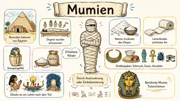 Vorschau - Arbeitsblätter - Arbeitsblätter zum Thema "Mumie" + Lösung & MP3 + Mindmap + Infografik - Seite 1