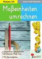 Vorschau - Arbeitsblätter - Maßeinheiten umrechnen | Klasse 3-4 Mathematik Grundschule | Längen, Gewichte, Zeit, Flächen, Volumen, Geld | Arbeitsblätter Kopiervorlagen Freiarbeit mit Lösungen - Deckblatt