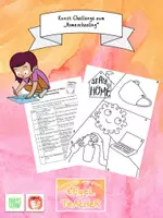 Vorschau - Arbeitsblätter - Kunst Challenge Homeschooling - Ausmalbild + Aufgaben - Deckblatt