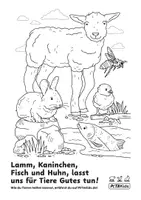 Vorschau - Arbeitsblätter - Kostenlos: Arbeitsblatt "Malen & Rätseln für tierfreundliche Ostern" - Deckblatt
