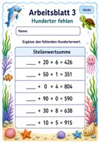 Vorschau - Arbeitsblätter - Hunderter Zehner Einer | Mathematik Klasse 3 | 6 Arbeitsblätter als PDF - Seite 3