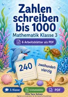 Vorschau - Arbeitsblätter - Zahlen schreiben bis 1000 | Mathematik Klasse 3 | 6 Arbeitsblätter als PDF - Deckblatt