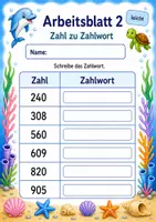 Vorschau - Arbeitsblätter - Zahlen schreiben bis 1000 | Mathematik Klasse 3 | 6 Arbeitsblätter als PDF - Seite 2
