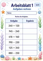 Vorschau - Arbeitsblätter - Kopfrechnen bis 1000 | Mathematik Klasse 3 | 6 Arbeitsblätter als PDF - Seite 1