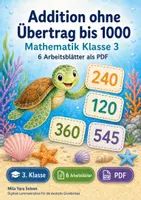 Vorschau - Arbeitsblätter - Addition ohne Übertrag bis 1000 | Mathematik Klasse 3 | 6 Arbeitsblätter als PDF - Deckblatt