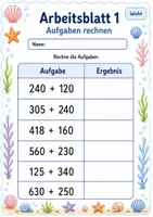 Vorschau - Arbeitsblätter - Addition ohne Übertrag bis 1000 | Mathematik Klasse 3 | 6 Arbeitsblätter als PDF - Seite 1