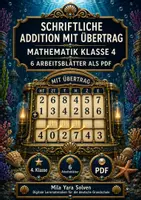 Vorschau - Arbeitsblätter - Schriftliche Addition mit Übertrag | Mathematik Klasse 4 | 6 Arbeitsblätter als PDF - Deckblatt
