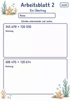 Vorschau - Arbeitsblätter - Schriftliche Addition mit Übertrag | Mathematik Klasse 4 | 6 Arbeitsblätter als PDF - Seite 2