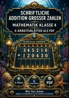 Vorschau - Arbeitsblätter - Schriftliche Addition großer Zahlen | Mathematik Klasse 4 | 6 Arbeitsblätter als PDF - Deckblatt