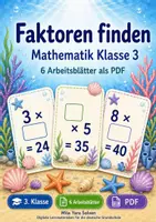 Vorschau - Arbeitsblätter - Faktoren finden | Mathematik Klasse 3 | 6 Arbeitsblätter als PDF - Deckblatt