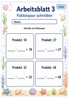 Vorschau - Arbeitsblätter - Faktoren finden | Mathematik Klasse 3 | 6 Arbeitsblätter als PDF - Seite 3