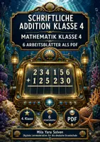 Vorschau - Arbeitsblätter - Schriftliche Addition Klasse 4 | Mathematik Klasse 4 | 6 Arbeitsblätter als PDF - Deckblatt