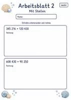 Vorschau - Arbeitsblätter - Schriftliche Addition Klasse 4 | Mathematik Klasse 4 | 6 Arbeitsblätter als PDF - Seite 2