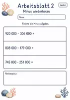 Vorschau - Arbeitsblätter - Wiederholung Plus Minus Klasse 4 | Mathematik Klasse 4 | 6 Arbeitsblätter als PDF - Seite 2
