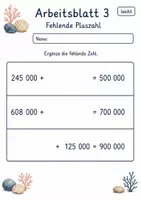 Vorschau - Arbeitsblätter - Wiederholung Plus Minus Klasse 4 | Mathematik Klasse 4 | 6 Arbeitsblätter als PDF - Seite 3
