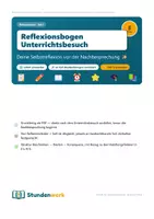 Vorschau - Merkblätter - Reflexionsbogen Unterrichtsbesuch UB - Deckblatt