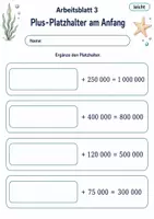 Vorschau - Arbeitsblätter - Plus Minus mit Platzhaltern | Mathematik Klasse 4 | 6 Arbeitsblätter als PDF - Seite 3
