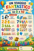 anteprima - Materiale di supporto/inclusione - Un viaggio fantastico alla scoperta dei numeri da 0 a 10 - Pagina di copertina