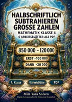 Vorschau - Arbeitsblätter - Halbschriftlich subtrahieren große Zahlen | Mathematik Klasse 4 | 6 Arbeitsblätter als PDF - Deckblatt