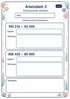 Vorschau - Arbeitsblätter - Halbschriftlich subtrahieren große Zahlen | Mathematik Klasse 4 | 6 Arbeitsblätter als PDF - Seite 3