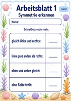 Vorschau - Arbeitsblätter - Symmetrie Klasse 3 | Mathematik Klasse 3 | 6 Arbeitsblätter als PDF - Seite 1