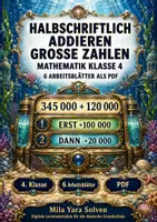 Vorschau - Arbeitsblätter - Halbschriftlich addieren große Zahlen | Mathematik Klasse 4 | 6 Arbeitsblätter als PDF - Deckblatt