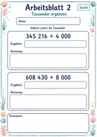 Vorschau - Arbeitsblätter - Halbschriftlich addieren große Zahlen | Mathematik Klasse 4 | 6 Arbeitsblätter als PDF - Seite 2