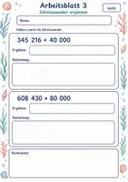 Vorschau - Arbeitsblätter - Halbschriftlich addieren große Zahlen | Mathematik Klasse 4 | 6 Arbeitsblätter als PDF - Seite 3