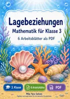 Vorschau - Arbeitsblätter - Lagebeziehungen Klasse 3 | Mathematik Klasse 3 | 6 Arbeitsblätter als PDF - Deckblatt