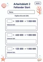 Vorschau - Arbeitsblätter - Ergänzen auf 1 Million | Mathematik Klasse 4 | 6 Arbeitsblätter als PDF - Seite 2