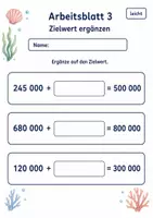 Vorschau - Arbeitsblätter - Ergänzen auf 1 Million | Mathematik Klasse 4 | 6 Arbeitsblätter als PDF - Seite 3