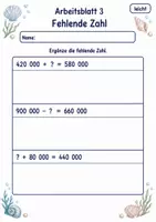 Vorschau - Arbeitsblätter - Plus und Minus bis 1 Million | Mathematik Klasse 4 | 6 Arbeitsblätter als PDF - Seite 3