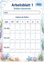 Vorschau - Arbeitsblätter - Stellenwert bis 1 Million | Mathematik Klasse 4 | 6 Arbeitsblätter als PDF - Seite 1