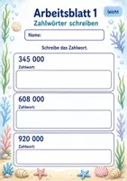 Vorschau - Arbeitsblätter - Lernzielkontrolle Zahlenraum Million | Mathematik Klasse 4 | 6 Arbeitsblätter als PDF - Seite 1