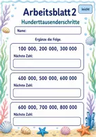 Vorschau - Arbeitsblätter - Zahlenfolgen bis 1 Million | Mathematik Klasse 4 | 6 Arbeitsblätter als PDF - Seite 2