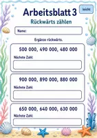 Vorschau - Arbeitsblätter - Zahlenfolgen bis 1 Million | Mathematik Klasse 4 | 6 Arbeitsblätter als PDF - Seite 3