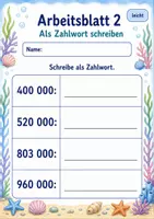 Vorschau - Arbeitsblätter - Zahlen schreiben bis 1 Million | Mathematik Klasse 4 | 6 Arbeitsblätter als PDF - Seite 2
