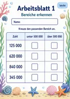 Vorschau - Arbeitsblätter - Orientierung im Zahlenraum Million | Mathematik Klasse 4 | 6 Arbeitsblätter als PDF - Seite 1