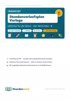 Vorschau - Lehrpläne/Lehrermaterial - Stundenverlaufsplan Vorlage editierbar - Deckblatt