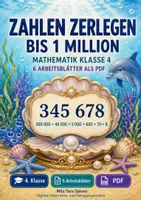Vorschau - Arbeitsblätter - Zahlen zerlegen bis 1 Million | Mathematik Klasse 4 | 6 Arbeitsblätter als PDF - Deckblatt